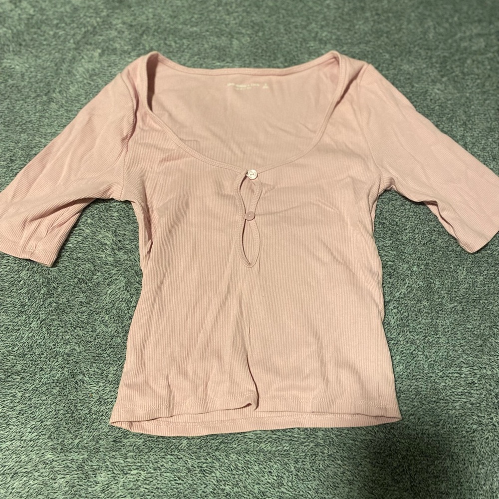 Soft pink quarter length top - Abercrombie